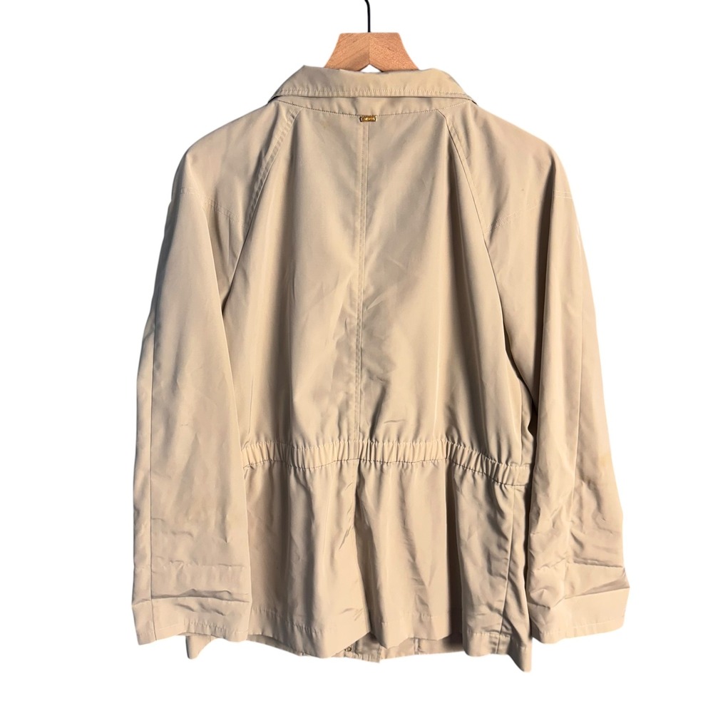 St John Sport Womens Beige Utility Field Jacket Tan Cargo Pockets Size Large - Picture 3 of 10